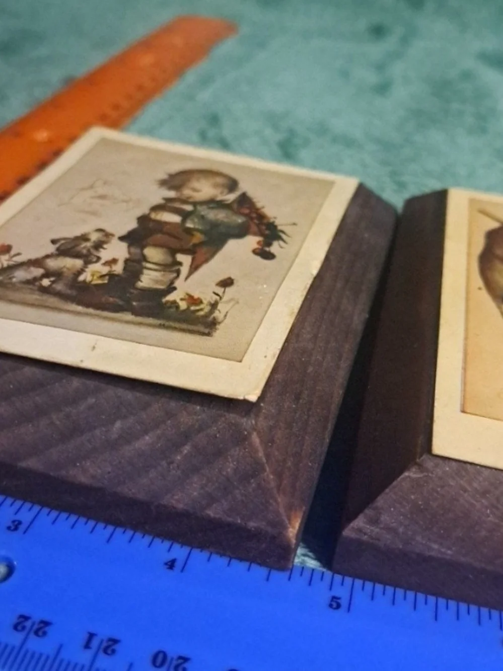 Vintage MI Hummel Goebel Wood Wall Plaques Set of 3 Stormy Weather Country Boy